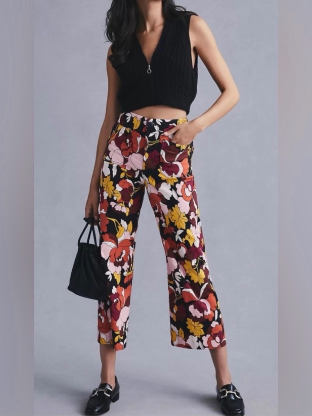 Anthropologie Maeve Colette floral crop pant.